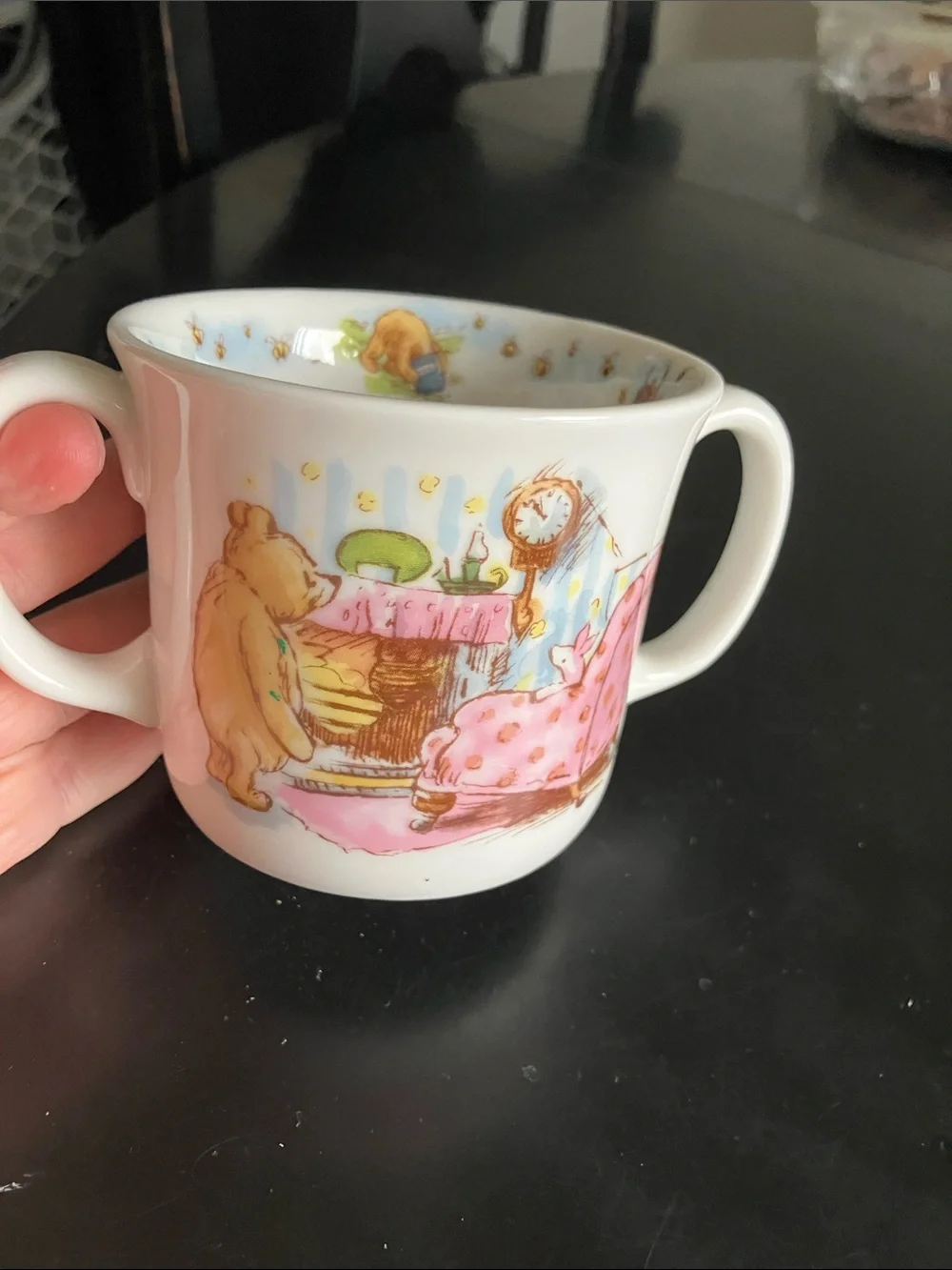 Royal Doulton Children's Two-Handled Mug - Pink, Cream, Blue